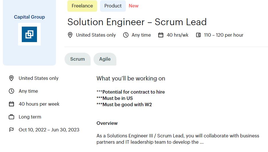 judomecq's tweet image. Solution Engineer โ Scrum Lead
110 โ 120 per hour #scrum #lead #solutionengineer
Agile
Apply as a Talent here link
lnkd.in/dejKG9QX
Job for @CapitalGroup 
#hiring #recruiting #work #job #remote #web3 #it #bitcoin #boston #jobinusa #usajobs
