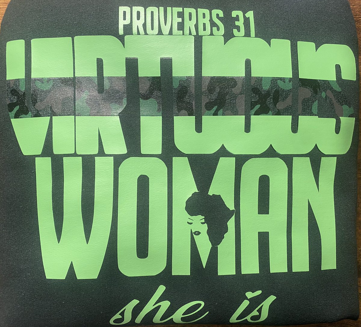 uniqelycreative's tweet photo. Virtuous Woman custom design! 

My customer is happy with the results and ready for her sweatshirt! 💅🏾😊 https://t.co/TXgOTxaxFg