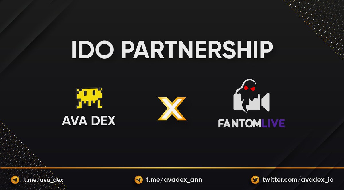 Avalanche_Space's tweet photo. 🍻 @AvaDex_io is excited to announce its partnership with @FantomLiveS and their upcoming Investor (IDO) Round.
🍻 #FantomLive the first livestream of Web 3.0's metaverse and launchpad.
🔽INFO
https://t.co/GFdi8HPvkz https://t.co/3CpqSi8uec