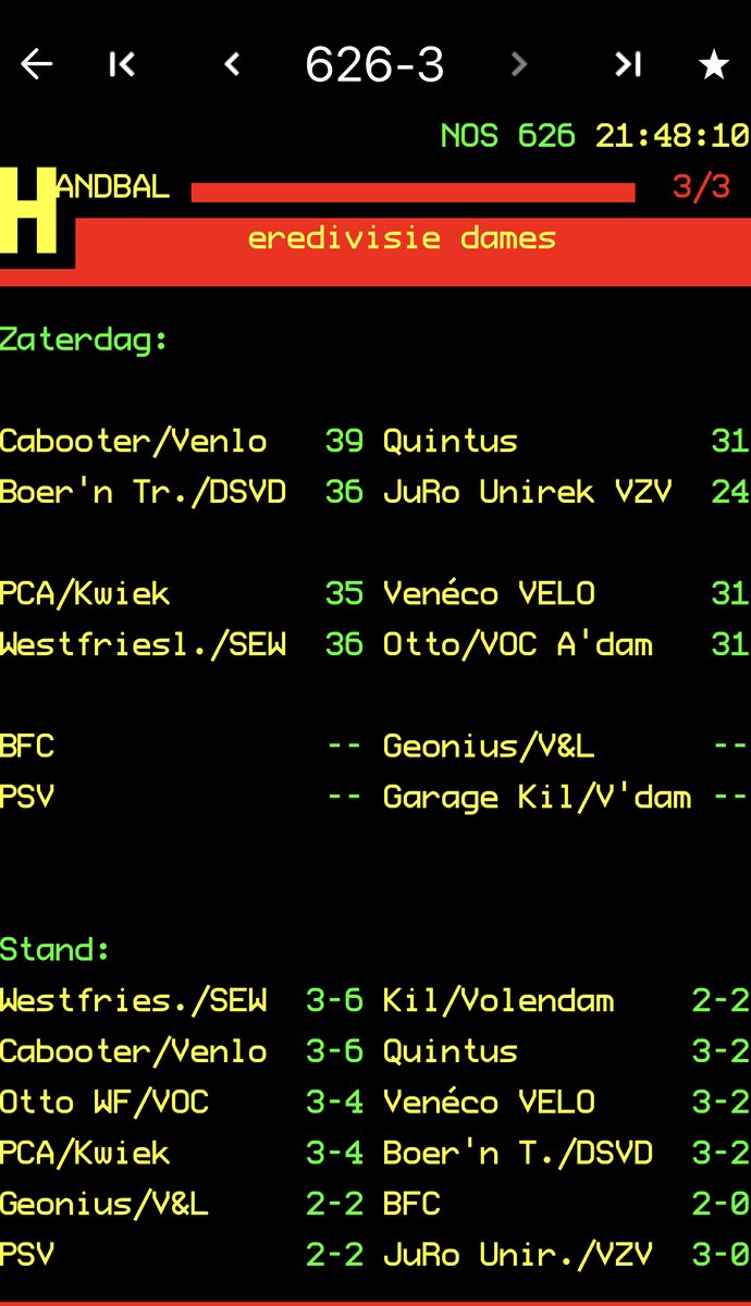 Wow. <a href="/WF_SEW/">Westfriesland SEW</a> verraste vanavond VOC uit Amsterdam, kampioen van vorig jaar 36-31. Mooie stand ook #teletekst #nibbixwoud