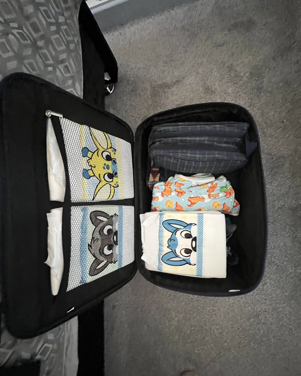Littlebabypep's tweet photo. Daddy says I have to be a big boy for our trip next week. Big boys get to pack their own cases right? https://t.co/mwgv9wQeaY