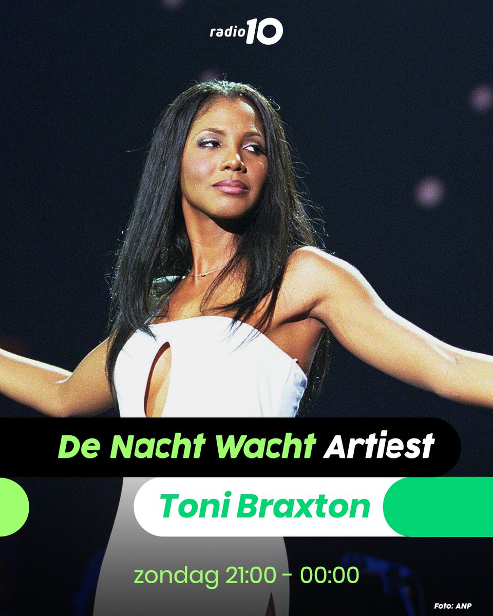 Vanavond in de De Nacht Wacht:
🎤 Artiest: Toni Braxton
🎸 Live Track: Ronan Keating
🎬 Movie Track: uit ‘Arthur'
🎶 Instrumental Track: Fleetwood Mac
📨 Ingezonden Top3tjes! 
Ben je erbij? 🤩
#deNachtWacht  #radio10 #ToniBraxton