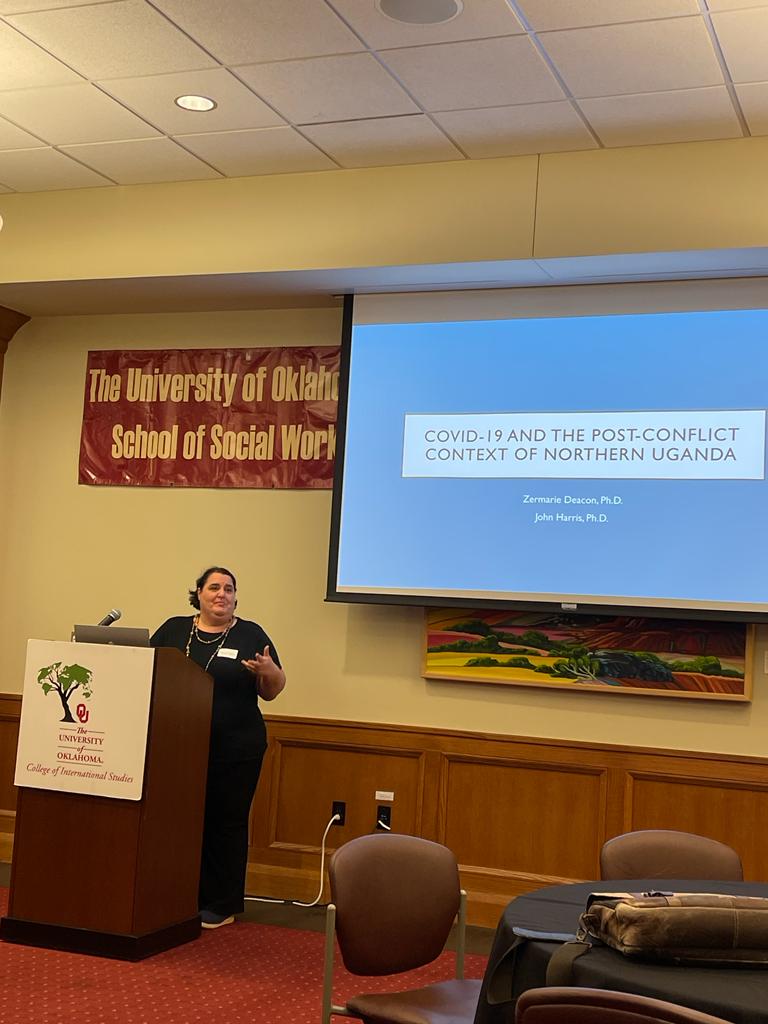SecurityContext's tweet photo. Last panel of the #LandscapesOfInsecurity inaugural conference, "Views on Insecurity from the Global South," with Zermarie Deacon & @darciedeangelo (@UofOklahoma). https://t.co/kb78FedavA