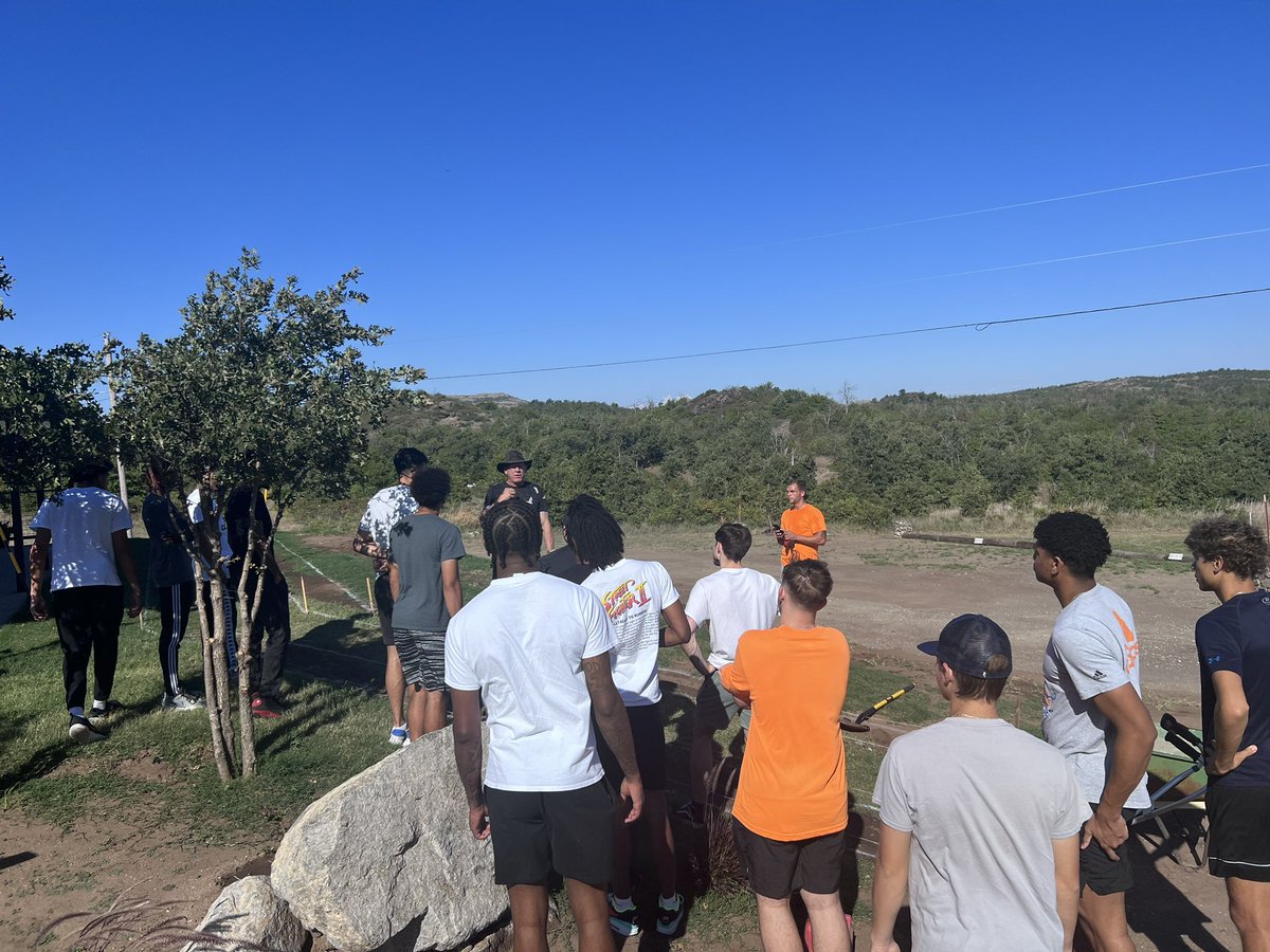 CUAggiesmbb's tweet photo. We had the opportunity to come out and lend a helping hand in Medicine Park at Camp Y’Shua         #BackTheAxe⛏ https://t.co/nDTxuYgdDB