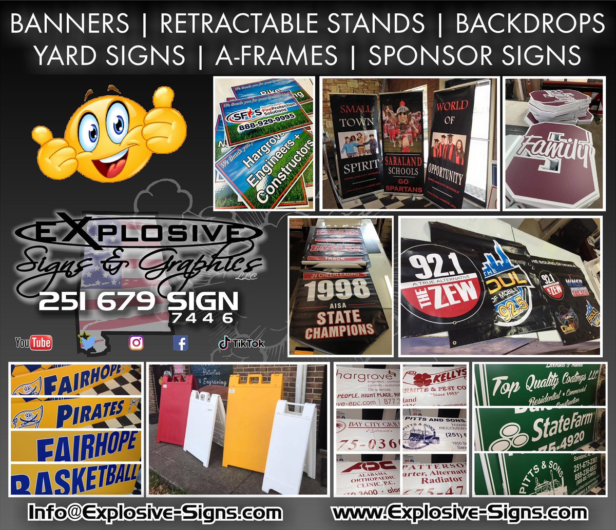 explosivesigns's tweet photo. #sign #signmaking #signage #print #printer #printing #mobilealabama #mobileal #signs #banners #alabama #gulfcoast #shoplocal #localbusiness #channelletters   #printshop #signshop #decals #explosivesigns #graphics #graphicdesign #logodesign #bannerprinting #ledsigns https://t.co/DHbqhwzoLk