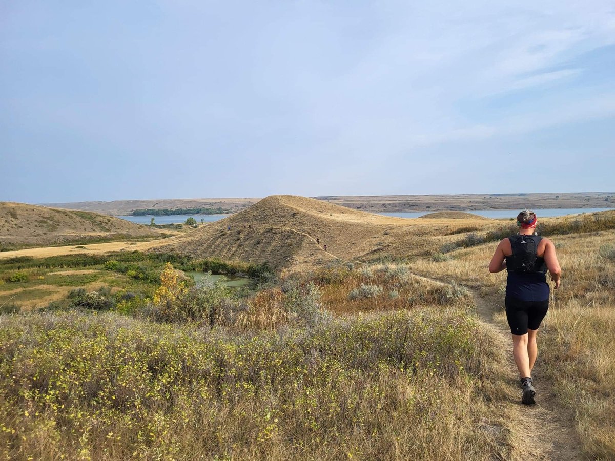 runBeckyGunn's tweet photo. Had the most fun at Sask Landing Provincial Park today. Fletcher 5km of Beaver Flat 50km. #anythingbutflat https://t.co/BJx49wBQn6