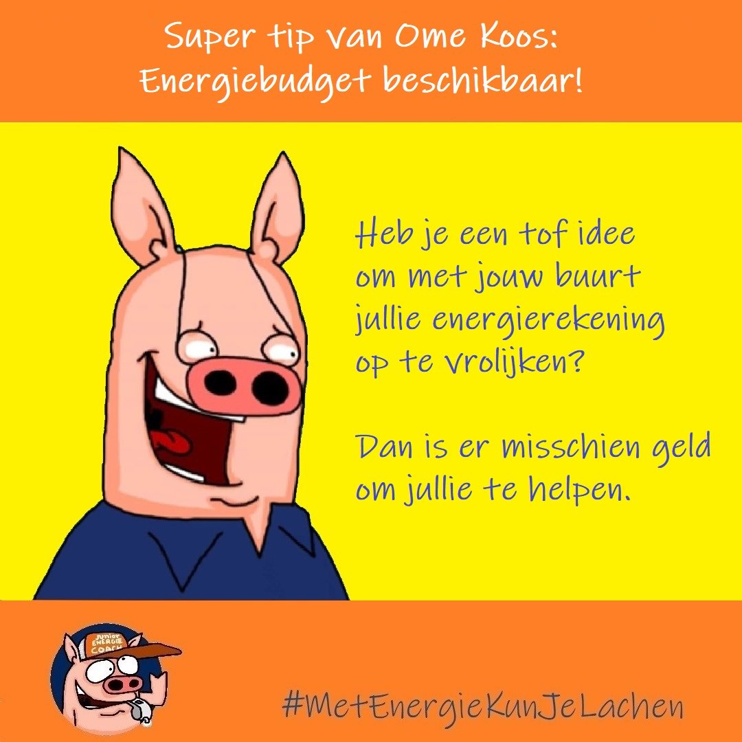 TIP VAN OME KOOS: 
ENERGIEBUDGET BESCHIKBAAR!
Heb je ideeën voor een tof buurtinitiatief om de energierekening op te vrolijken? Vraag dan bij <a href="/LSAbewoners/">LSA bewoners</a> en <a href="/HIERklimaat/">HIER</a> budget aan lsabewoners.nl/buurtbespaarbu…
#EnergieBesparing #buurtbespaarbudget #energie #MetEnergieKunJeLachen