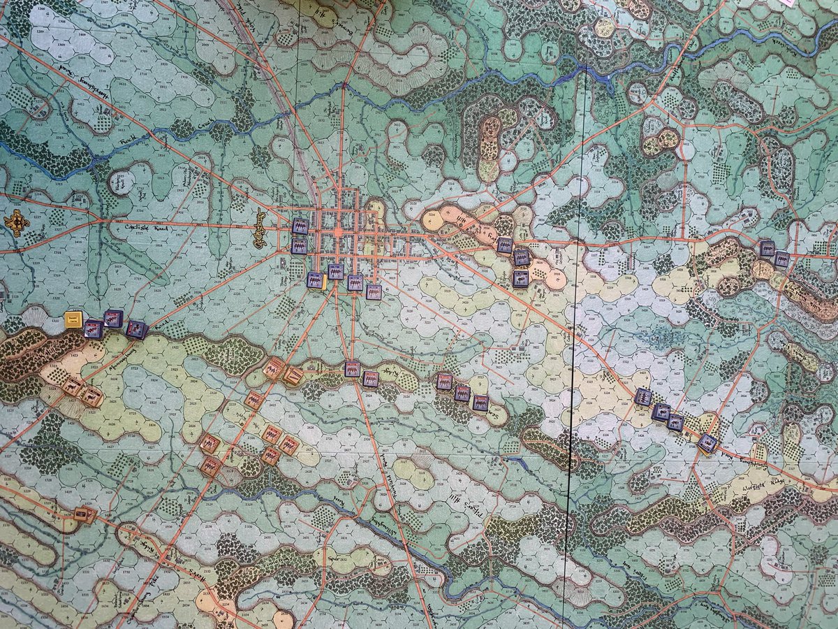 Noon hour on first day of A Most Fearful Sacrifice scenario 13. Union got some great cards and rolls to move fast. #wargaming #boardgames