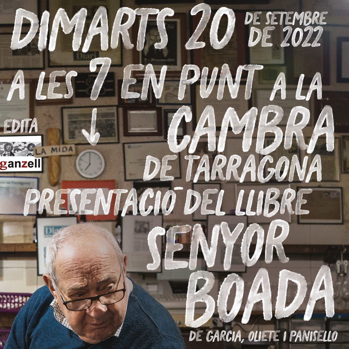 ganzellcat's tweet image. Dimarts presentem Senyor Boada a la @CambraTarragona.  Una biografia escrita pel periodista @enric_gj, amb fotografies de @davidoliete i disseny gràfic del mític @QuimoPanisello. 

Ens ajudeu amb un RT?

#BoadaPregoner #Tarragona #SantaTecla #SantaTecla700 #SantaTecla2022