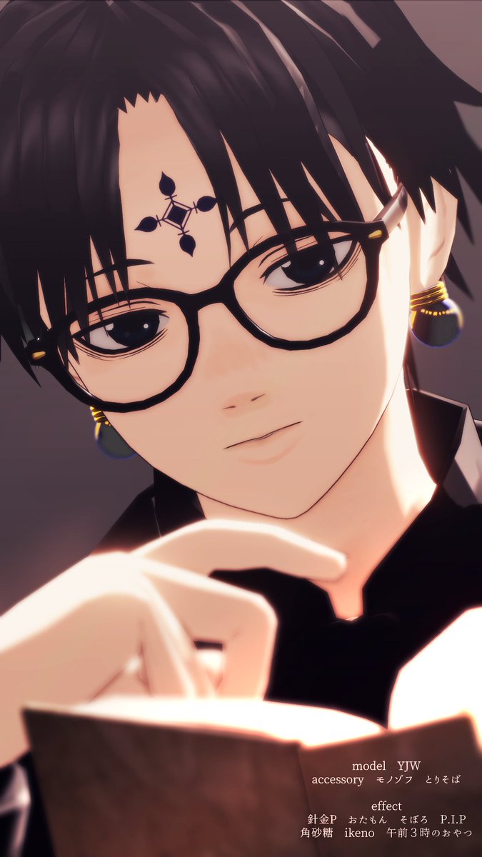 1boy glasses black hair forehead mark male focus book solo  illustration images