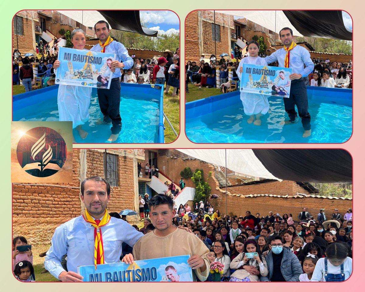 leninclever's tweet photo. #BautismosDePrimavera en el #DMHuamachucoC de la @AdventistasANoP 3 nuevos discípulos nacen para una vida en Cristo #NuevasGeneraciones #diadelconquistador https://t.co/6TJmWPes7O