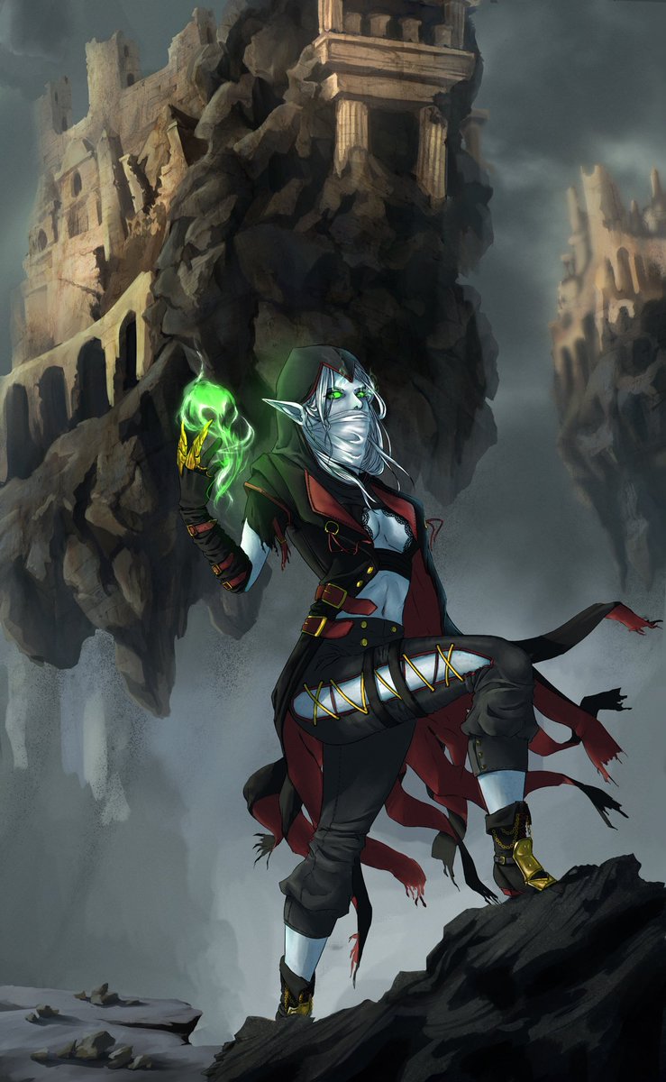 KendraMorganart's tweet photo. Need to try and use the tweet more! Commission I did for a DnD NPC.  Her name is Dusk! https://t.co/zQpYxPSj9W