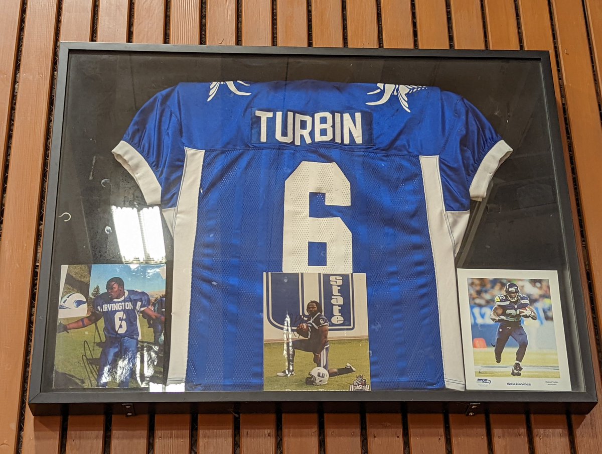At my daughter's volleyball tournament at Irvington High School, requiring a moment to recognize IHS Viking and Seahawk great <a href="/RobertJTurbin/">Robert “Turbo” Turbin</a>...