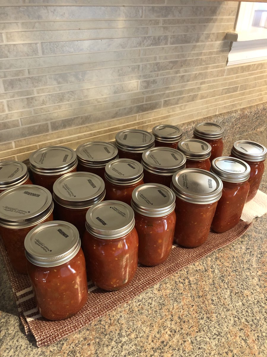 RandyFischer01's tweet photo. Hun spent her Saturday making this year’s salsa #deliscious https://t.co/XqgTGJtTnw