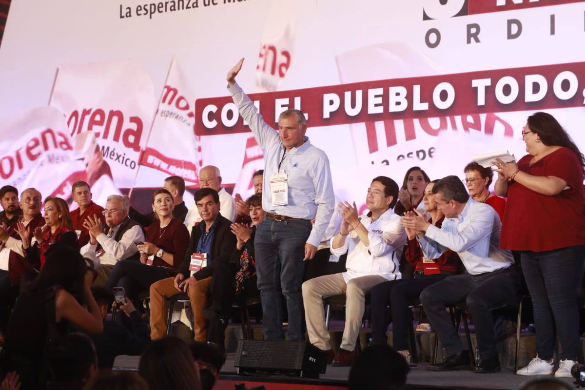 adan_augusto's tweet photo. Este proyecto de Nación continuará por muchos años, para hacer historia y traer justicia para el pueblo.

III Congreso Nacional Ordinario del @PartidoMorenaMx: avanzamos en unidad y democracia para consolidar la Cuarta Transformación. https://t.co/5VJ51rqlnL