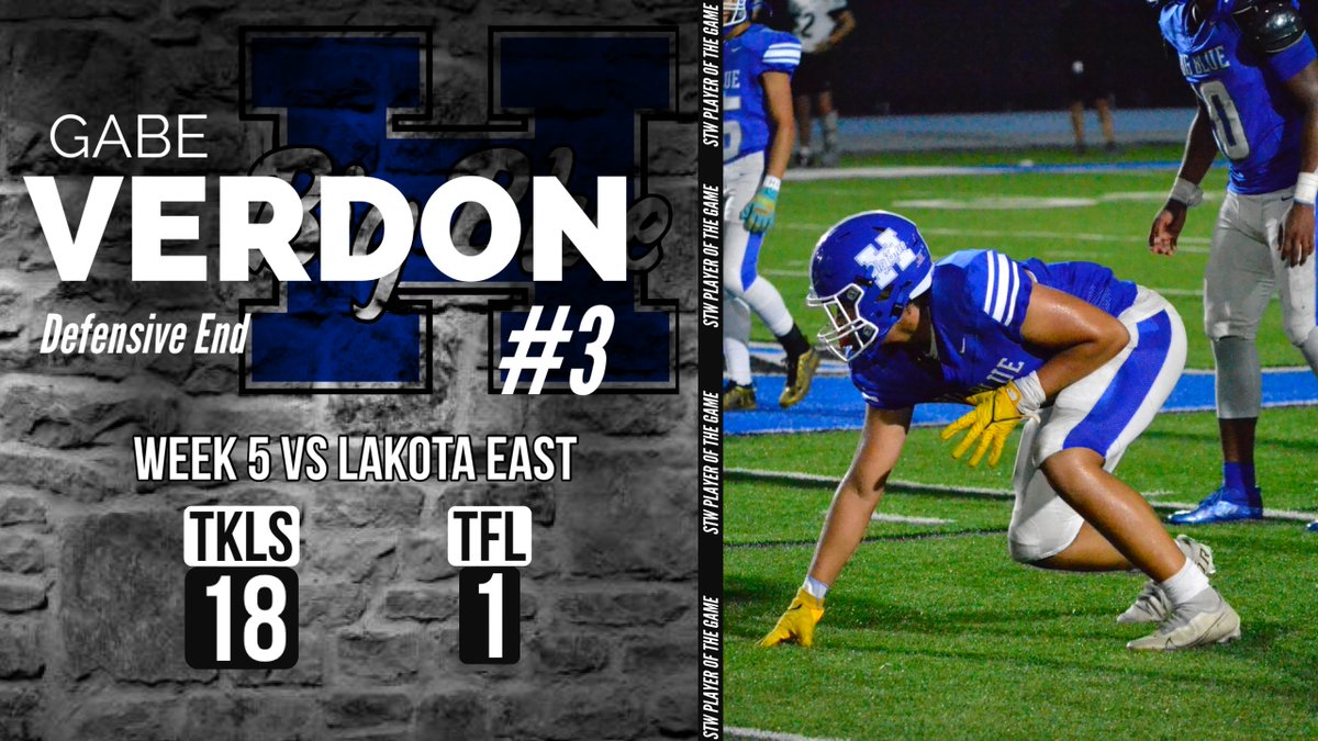 _STDUB's tweet photo. Your Week 5 #STW Player of the Game is @BigBlueFB DE Gabe Verdon!

Congrats Gabe!

#STW #FNL2022 #HAMvsLE https://t.co/B1sgQYeKnt