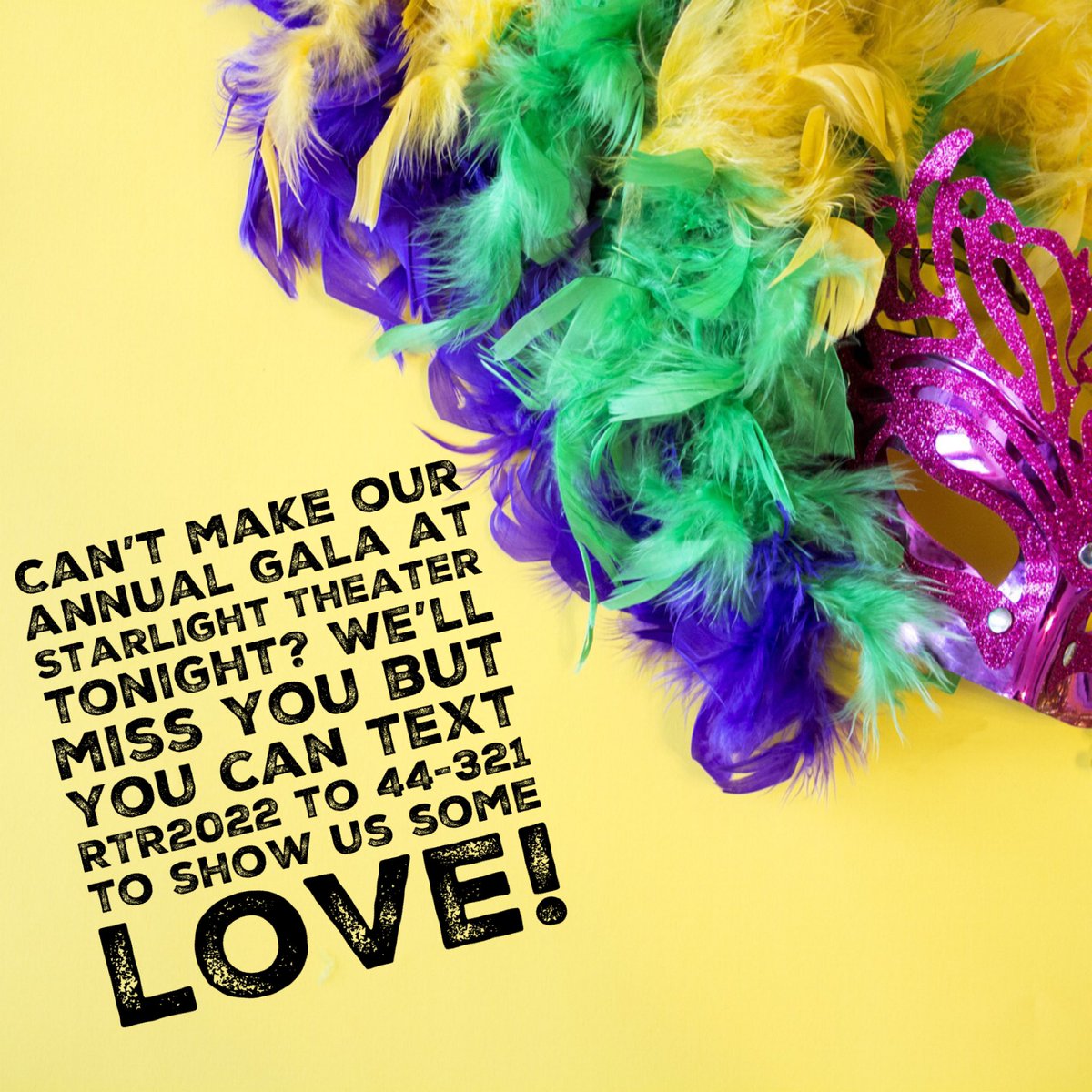 RKFDPROMISE's tweet image. If you can’t make our annual gala at Starlight Theater tonight, you can show us some love by texting RTR22 to 44-321