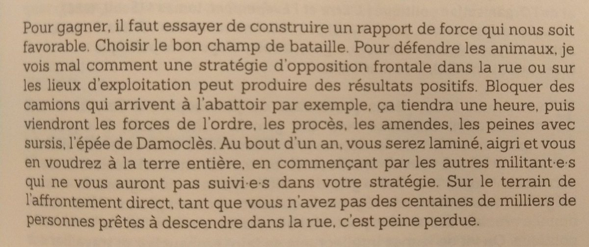 LaureIflamme's tweet photo. De la méthode des luttes ( @L214 Sébastien Arsac, dans "comment changer le monde ?") https://t.co/wYkBVak9B5