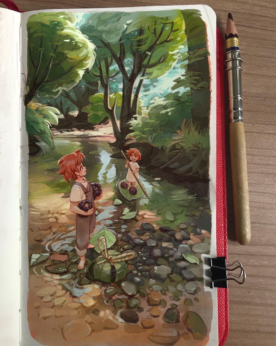 :3 I love pebbles in water #sketchbookart