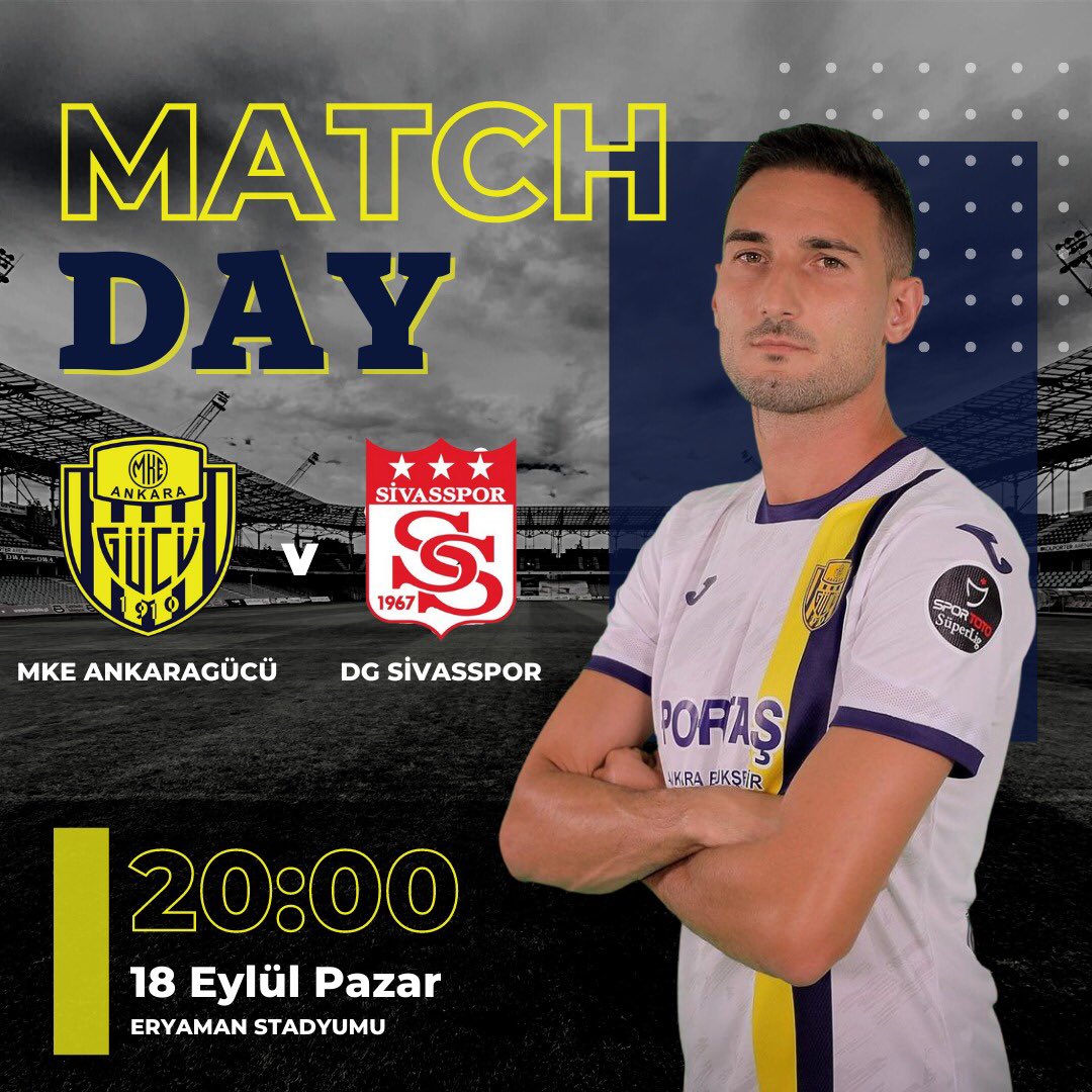 ✅MAÇ GÜNÜ | MATCH DAY 🏆 Spor Toto Süper Lig 7.Hafta 🆚 MKE Ankaragücü - Demir Grup Sivasspor 🏟 Eryaman Stadyumu 📆 18.09.2022 ⏱ 20.00 📲 #AGvSVS