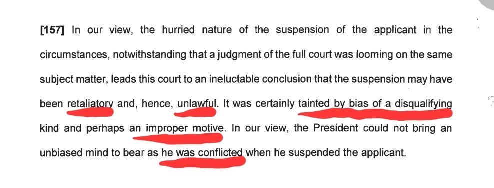 MzwaneleManyi's tweet photo. The Western Cape HC had some choice words to describe the Impeachable conduct of Ramaphosa on his premature and unlawful suspension of Adv Mkhwebane.
* Retaliatory
* Unlawful 
* Bias of a disqualifying nature
* Improper motive
* He was conflicted https://t.co/0wUbKZzFyD