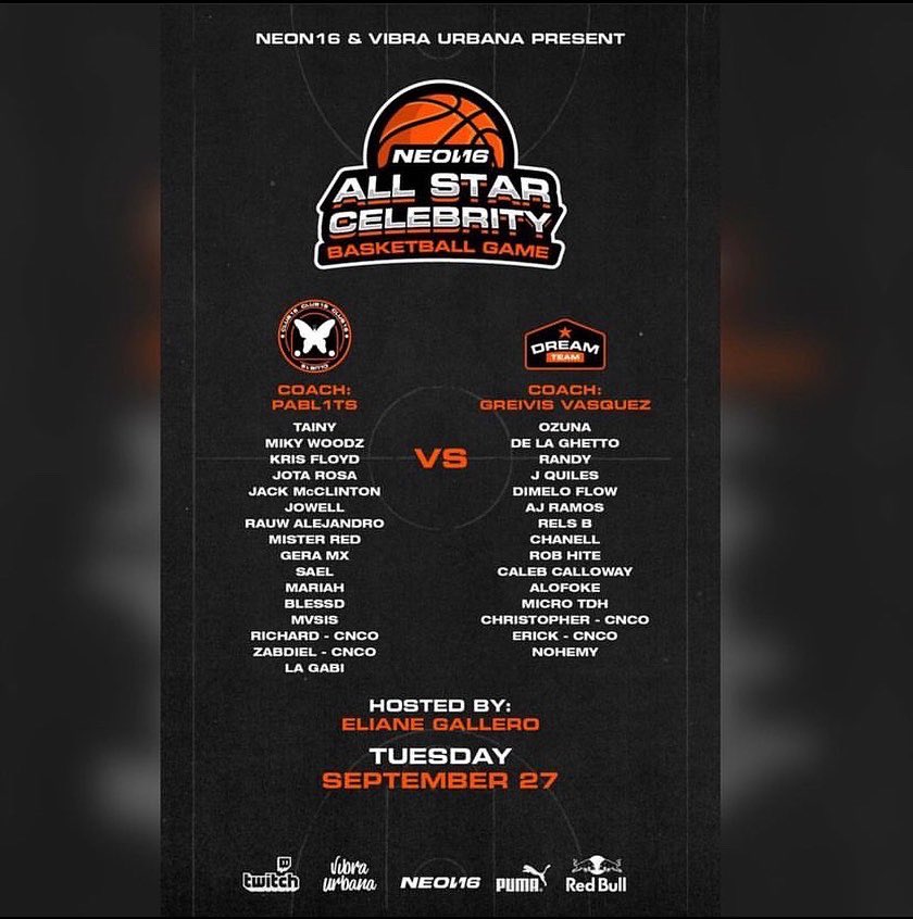 cncoworldupdats's tweet photo. 🏀| CNCO estará participando en All star celebrity by neon16 el próximo 27 de septiembre. 
¿A cuál team le vas? https://t.co/RKrIQKTwme