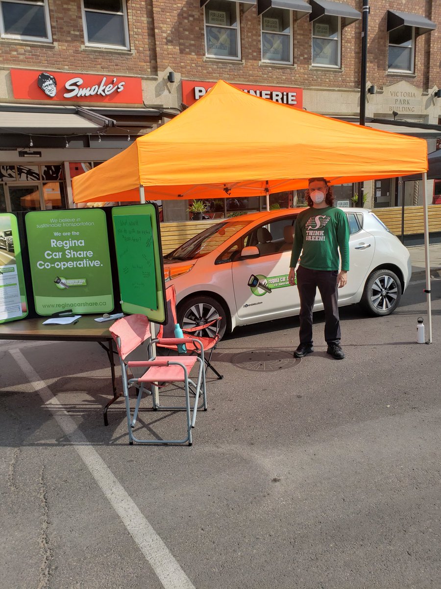 The <a href="/ReginaCarShare/">Regina Car Share</a> is going to #electricvehicles!  They already have two EVs in their fleet.  One more way to reduce #emissions while also skipping the need to always use a car when you can share instead.  Can check it out until 5pm today at Victoria Park <a href="/JohnKleinRegina/">John "Saskboy" Klein</a> #yqr