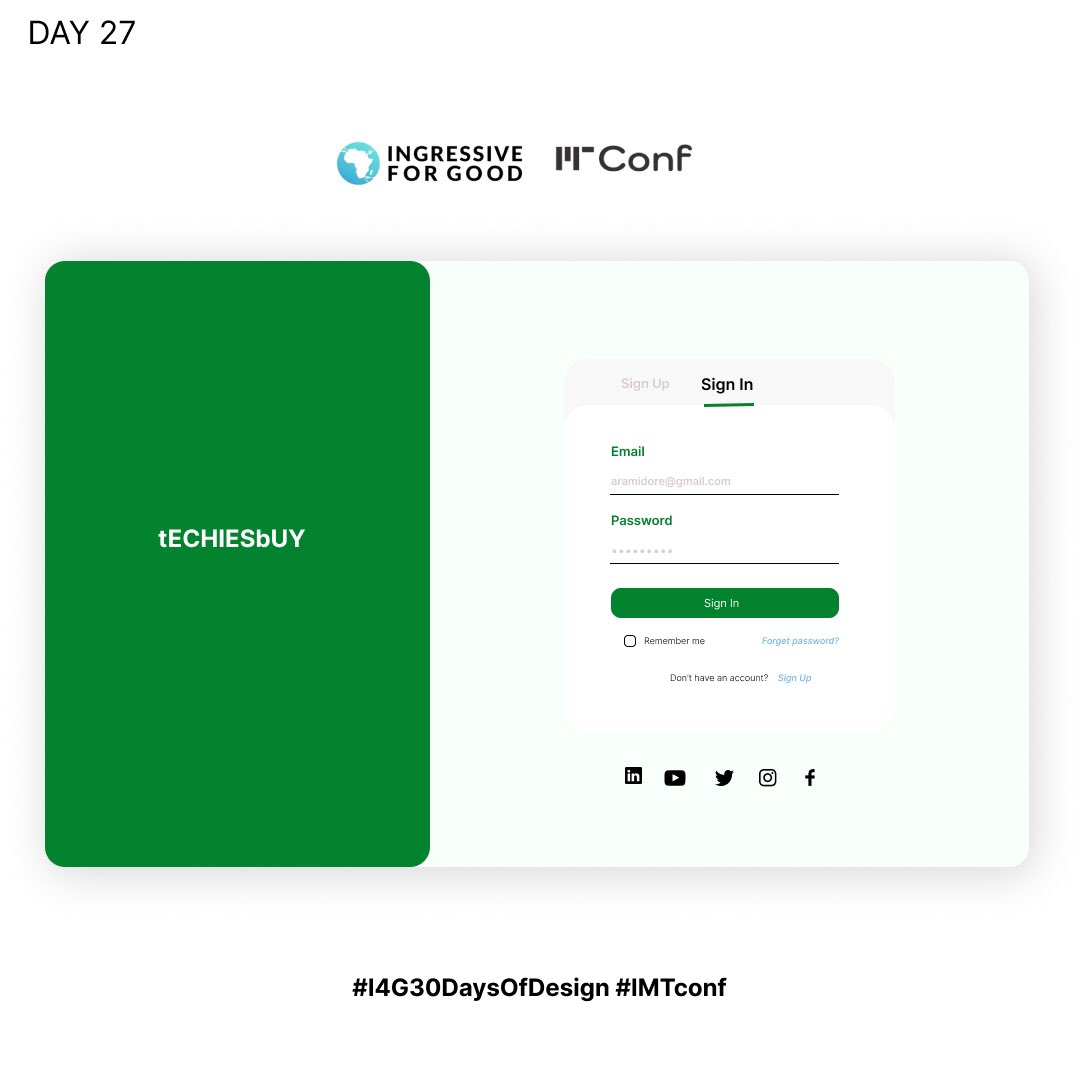 yinkathinker's tweet photo. #day27 Design Authentication Page for Day 26

Your reviews will be well appreciated. 😉
@Ingressive4Good @IMTConf 

#I4G30DaysOfDesign #imfconf 
#uidesign https://t.co/Iv5WXmwIF3