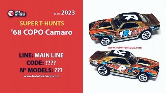 hotwheelsapp's tweet photo. The '68 #COPO #Camaro is one of #HotWheels' mainline #Super #TreasureHunts for 2023. Featuring gold #spectraflame paint as a base and comic-style decals as decoration.
.
.
#hotwheelsnews #hotwhesapp #hotwheels2023 #hotwheelscollections #hotwheemscollectors #hotwheelsdiecast https://t.co/KnYJxO097C