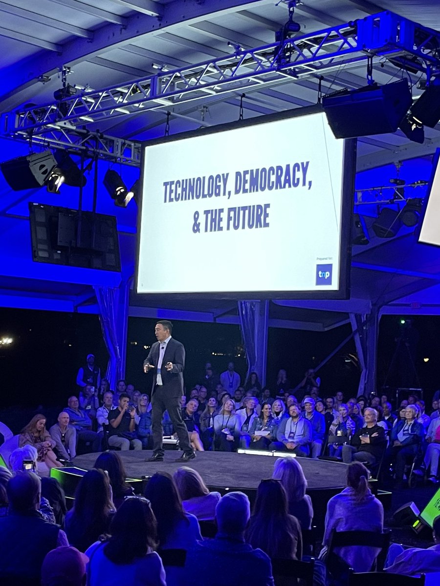JGFroese's tweet photo. Enjoyable presentation last night by @AndrewYang at the Nantucket project. Great evening. #nantucketproject https://t.co/EjhkjGebTE