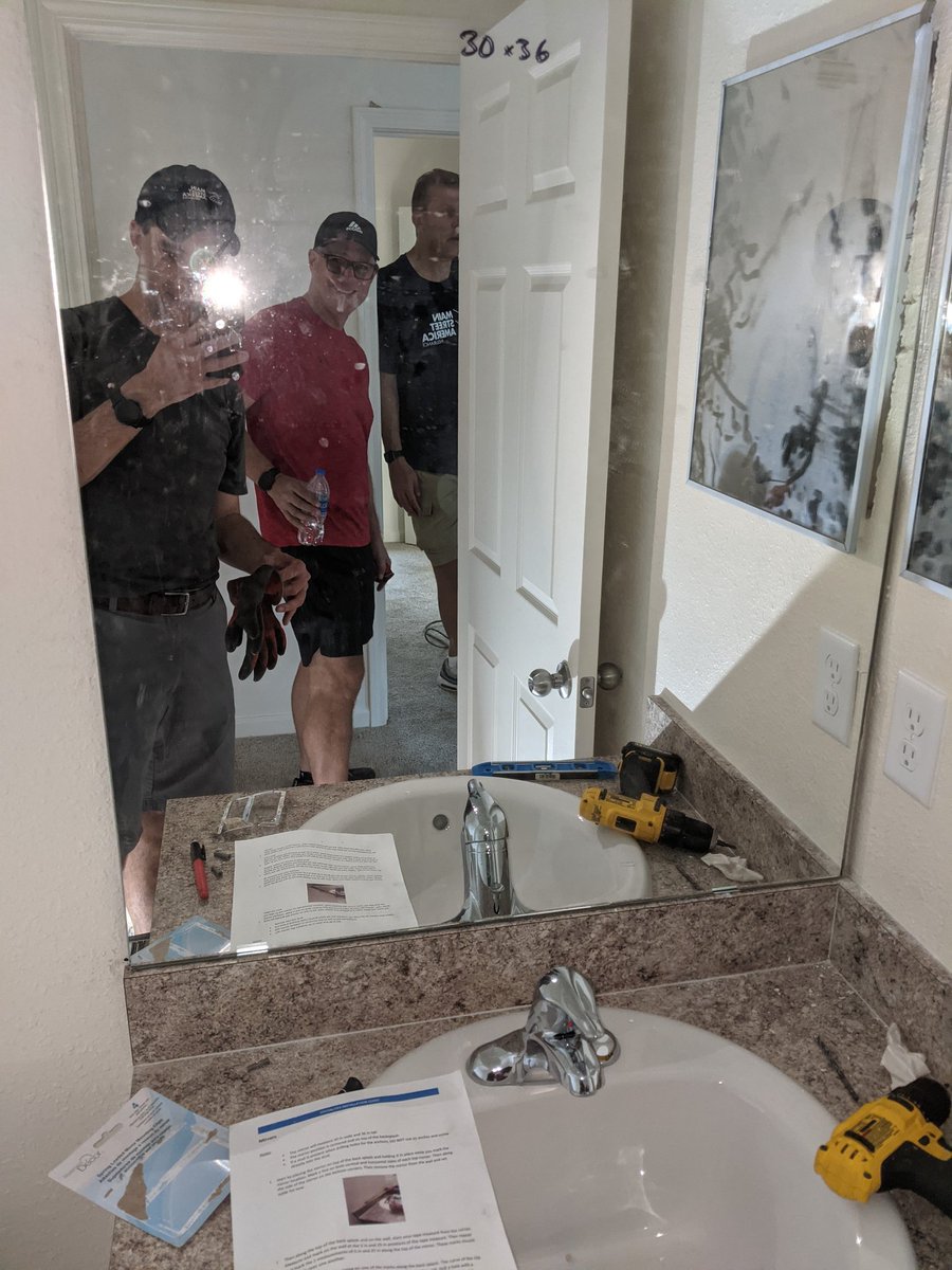 joeypatterson's tweet photo. Today I participated in a @HabiJax house build with coworkers from @amfam and @msa_ins. I hung a window blind and installed two bathroom mirrors. It was fun seeing @AmFamChris, @buckybruno, @KimLawNoles, @Pri_isme, @SteveGerrish and many others. #iwork4amfam #oneamfam #themsaway https://t.co/Wclzc26LPO