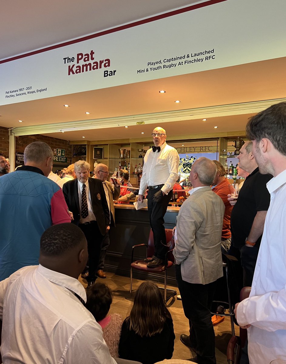 We celebrated naming the recently refurbished club bar in memory of Pat Kamara who gave so much to the Club #Colt #Senior #Captain #Wasps #Saracens #LaunchedM&amp;Y #Leader #Inspirational #Friend #Rugby #FinchleyRFC