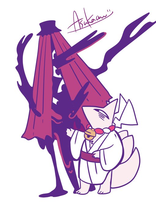 唐傘と狐のモンスター 