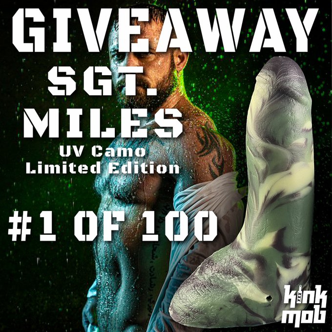#Giveaway Time. We are giving away #1 0f 100 Limited Edition Sgt. Miles Dildos  To Enter 1⃣ Follow Us<a href="/tag/giveaway"class="tags">#Giveaway</a>