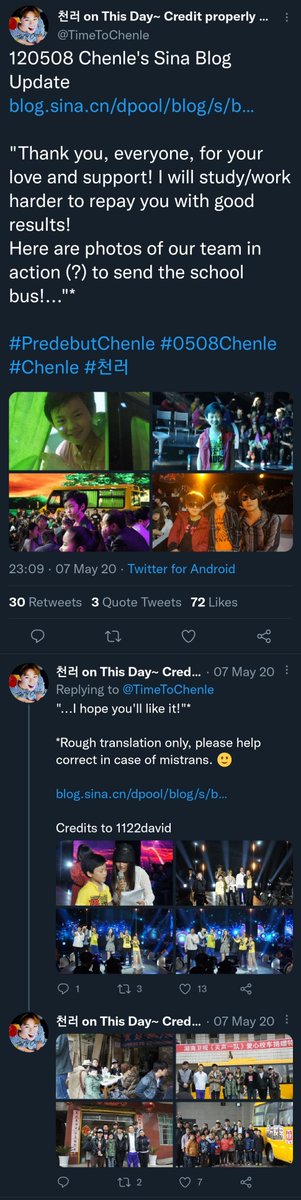 TimeToChenle's tweet photo. IIRC, there's a series of (re)posts in his old Weibo re efforts raising awareness on the poor living conditions in rural China. He was also in a program that aimed to send school buses to children in poor areas.

He grew up grounded and humble despite living a comfortable life. https://t.co/dK10sWiWcl