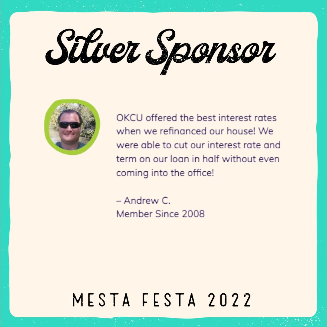 Give it up for another Silver Sponsor - <a href="/OklahomasCU/">Oklahoma's Credit Union</a> ! 🎖👏 OKCU has been happy to help Oklahomans for over 65 years and serves over 50,000 people! The Mesta Park Neighborhood Association is so grateful for the support, time and time again. 💕