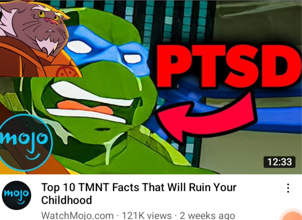 splintsgetout's tweet photo. Splinter should NOT BE WATCHING THIS VIDEO WITH LEO HAVING PTSD BY WATCHMOJO. Though it may prove as informative... #rottmnt #saverottmnt #UnpauseROTTMNT #UnpauseRiseoftheTMNT #HappybirthdayRottmnt https://t.co/RA3uZZvYlm