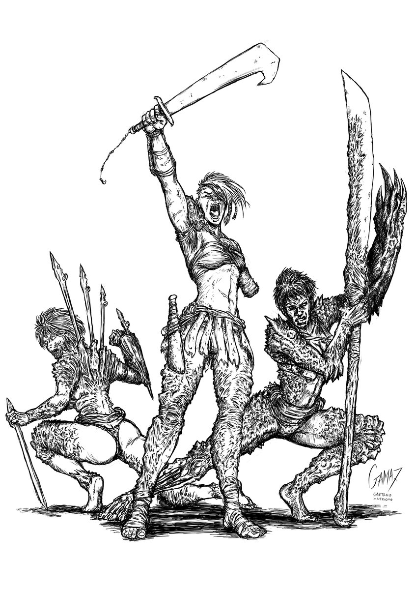 Ga_Ma7's tweet photo. Daily Artwork - 17/09/2022
An illustration from some years ago but one that I still like. The back cover for "Amazzoni" for Passenger Press. #OC #blackandwhite #femalewarriors #amazons #amazzoni #sword #crossbow #armor #symbiotic #comics #blade #passengerpress https://t.co/TZ73wfVdC6