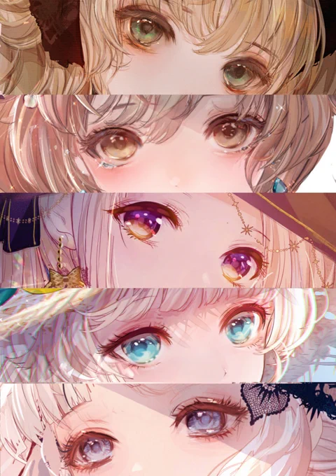 これまで描いてきた少女たちの瞳のまとめです#このタグを見た人は自分の絵柄の目部分を見せる#目だけで私の絵気になるよって人RT 