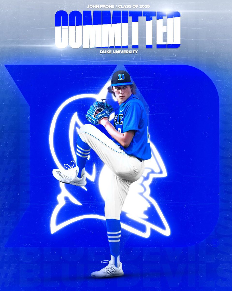 JohnPaone06's tweet photo. I am extremely excited and blessed to announce I will be continuing my academic and athletic career at Duke University. I want to thank my family, friends, teammates and coaches for taking the time and effort to help me reach where I am today. #bluedevils @DukeBASE 💙😈 https://t.co/ZJFkhN11Lg