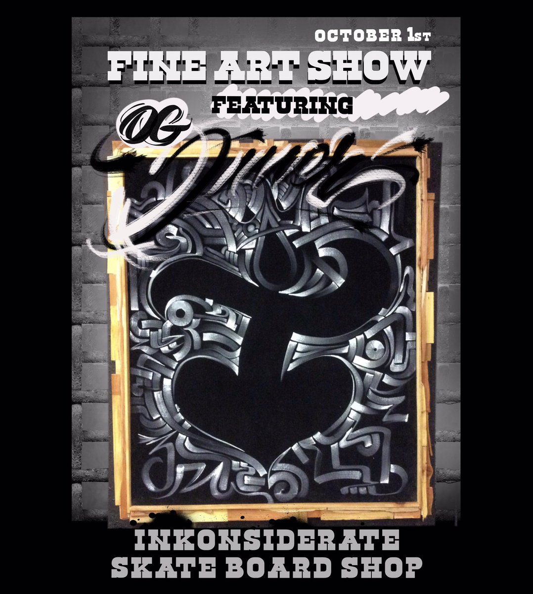 What’s happening in Riverside? On October 1st, 2022.  
A pop up fine art show at our local Skate shop.  <a href="/inkonsiderate/">Inkonsiderate</a>