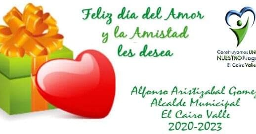 AlcaldiaCairo's tweet photo. Feliz día del amor y la amistad les deseamos desde la administración municipal de El Cairo Valle del Cauca https://t.co/RtBJI6dEtG