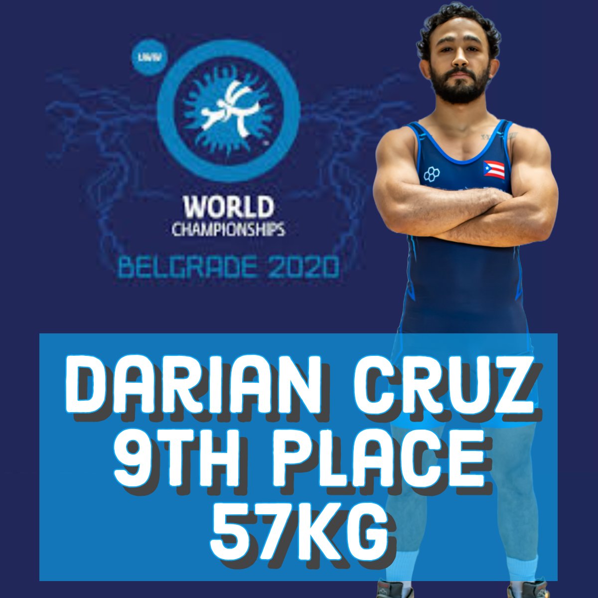 Darian Cruz finishes his 1st Senior World Championships in 9th place. We're so proud of him & look forward to future success. Thanks to our supporters, coaches, partners, family & friends. This wouldn't be possible without their support. 
#EngineeredforSuccess 
#wrestlebelgrade