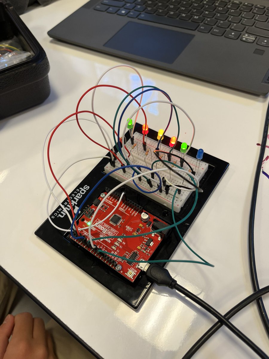 MsLynnNichols's tweet photo. So impressed with these great binary clocks my Robotics students made! They wrote out patterns to figure out how remainders could be used to create efficient code. #GilmanSTEM @GilmanSchool https://t.co/RWWP2NhQUQ