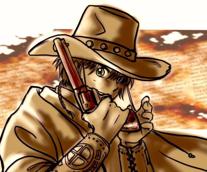 #自創作男子イラストフェス01最近はほとんどウエスタン風の漫画とイラストばかりwith 