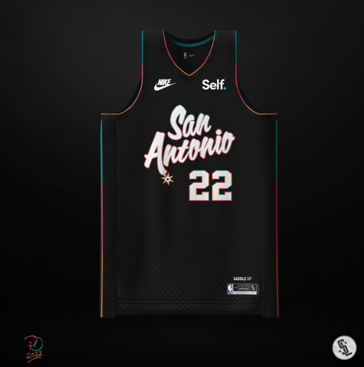 JeffGSpursZone's tweet photo. . @unimockups sent me this from @Sports_Laundry who made his mock SAS alt jersey... feeling it #porvida fans? 🤔 https://t.co/I4ZAOhwGLp