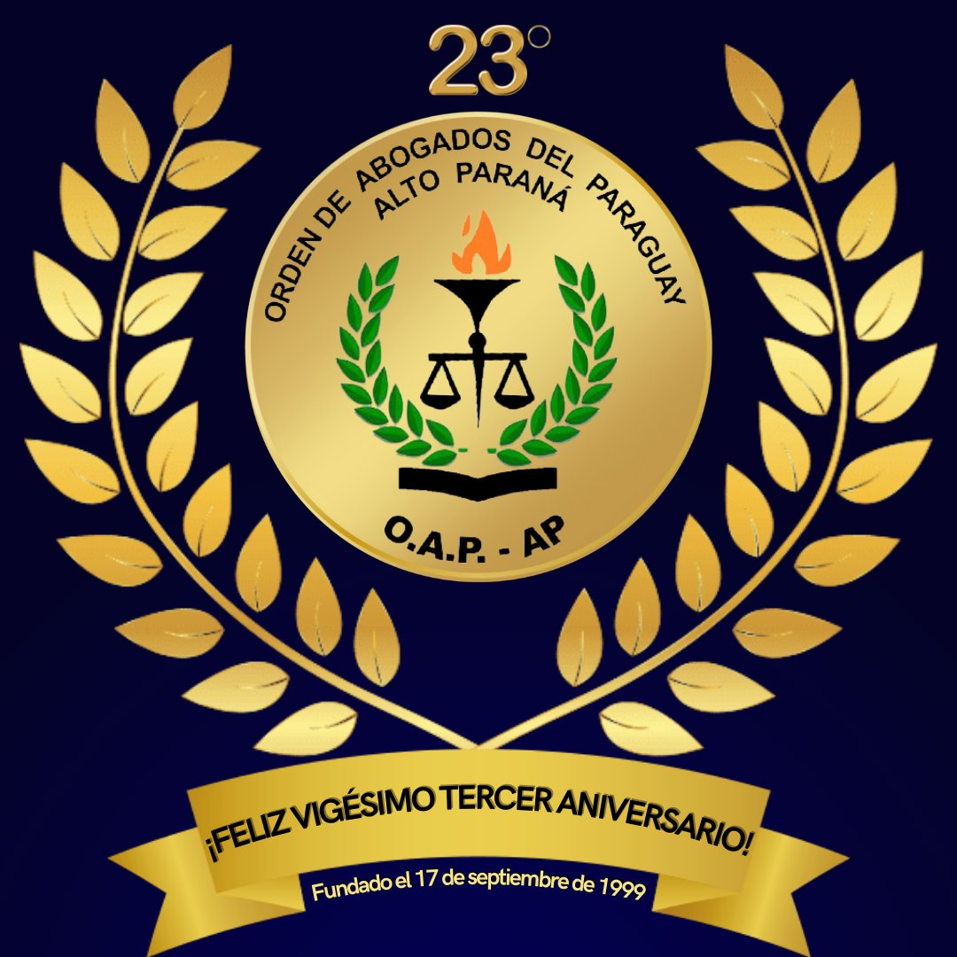 OAP_AP's tweet photo. ¡Feliz XXIII Aniversario, al servicio de la abogacía paraguaya!! https://t.co/7UQAHY1dOi