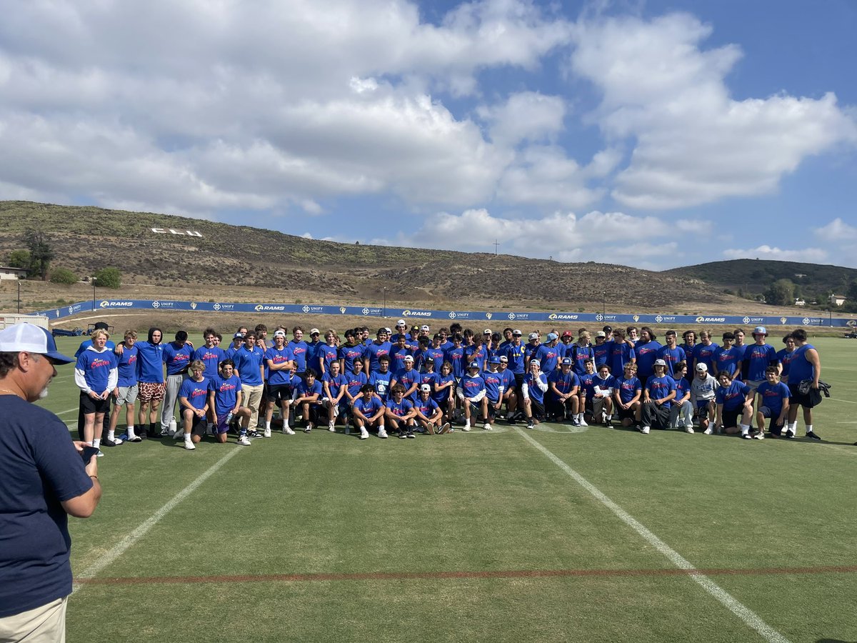 CoachCroick's tweet photo. Thank you to the @RamsNFL @CLUFootball @LVUSD @dstepenosky @AHS_Chargers today was a fun day for @Atownfootball 
#Belikecarter #Atownfootball https://t.co/VQ6pyHeJHR