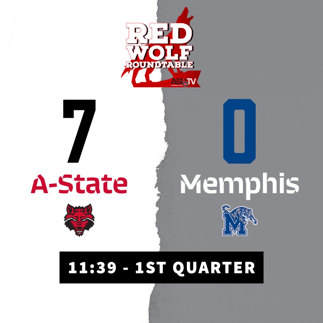 RedWolfRT_ASUTV's tweet photo. The first score of the game goes to the good guys!
@AStateFB strikes first on a 51-yd TD pass from James Blackman to Seydou Traore!
Red Wolves up 7-0 with 11:39 left in the 1st quarter!
#RWRT #WolvesUp https://t.co/nIf3mKx1hn