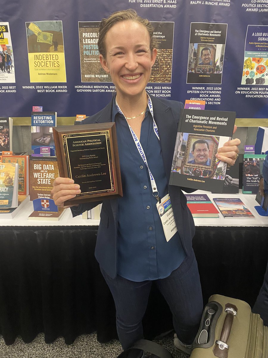 First chance to see my book in the wild and get a fancy plaque at #APSA2022. A big thanks to @CUP_PoliSci and @APSA_POP for the recognition!